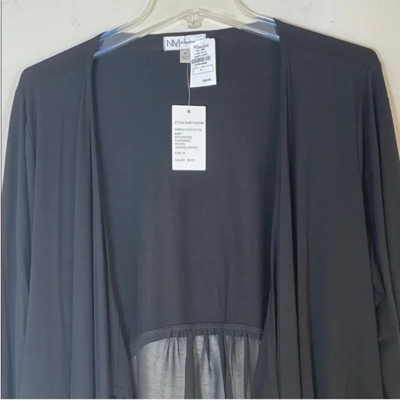 Neiman Marcus Boho Onyx Ruffle 2-Tone Open Front Jacket. Medium. NWT. - Picture 3 of 12